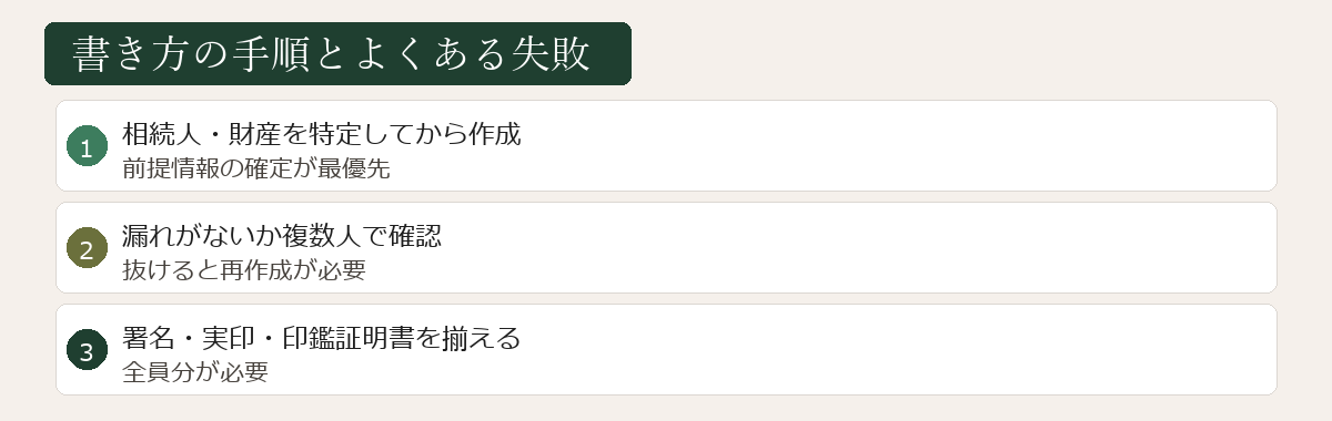 書き方の手順とよくある失敗