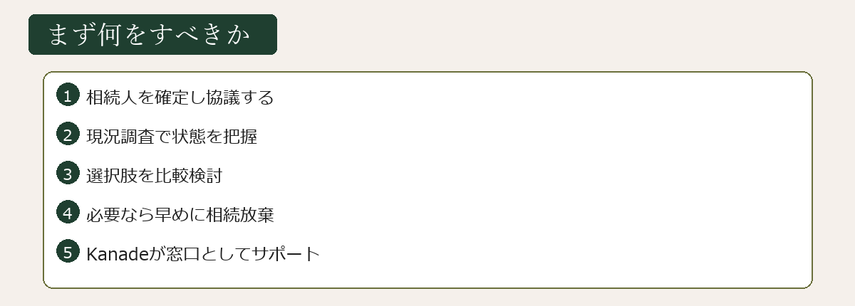 まず何をすべきか