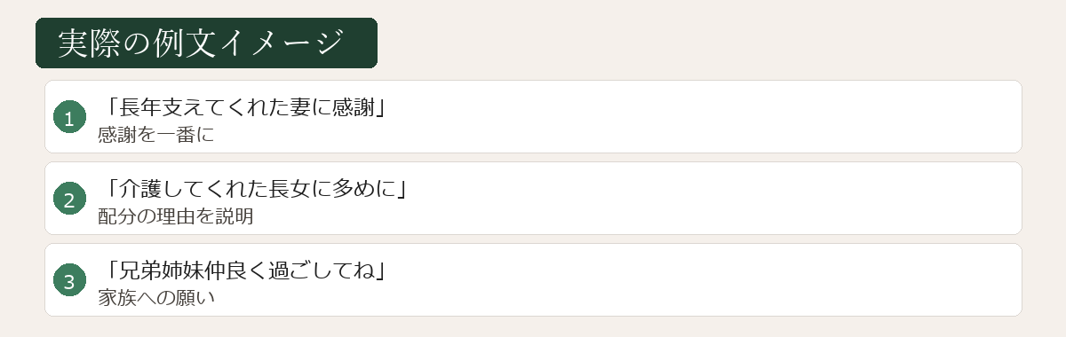 付言事項の例文イメージ