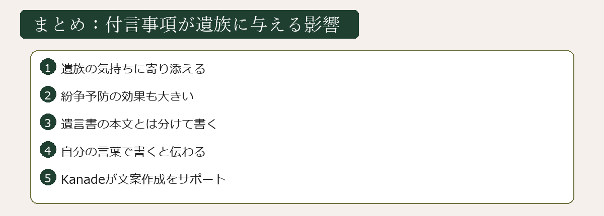 付言事項が遺族に与える影響