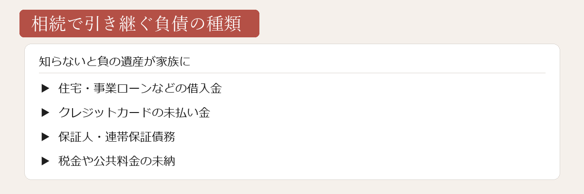 相続で引き継ぐ負債の種類