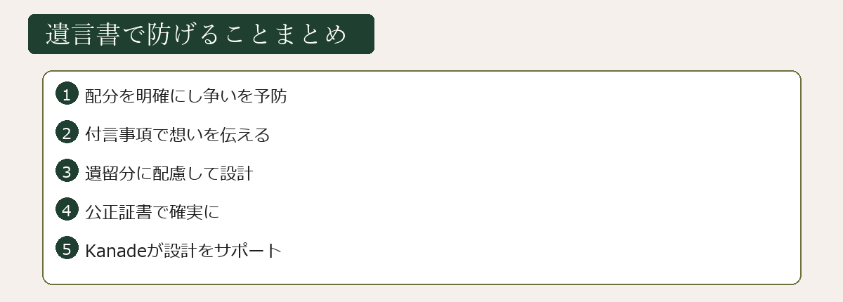 遺言書で防げること