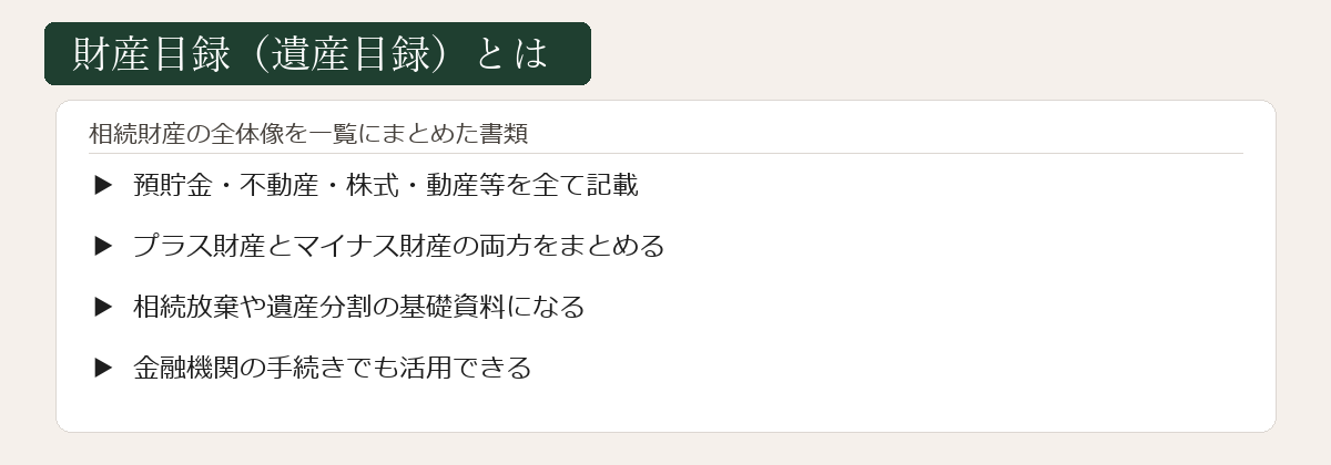 財産目録とは何かの図解