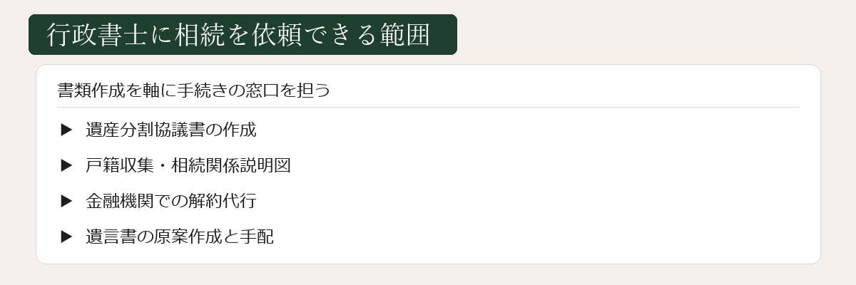 行政書士に相続を依頼できる範囲