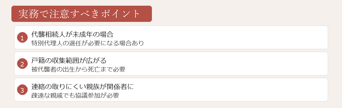 代襲相続の実務注意点図