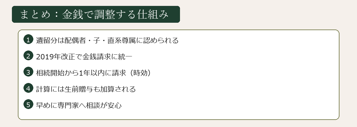 遺留分侵害額請求まとめ図