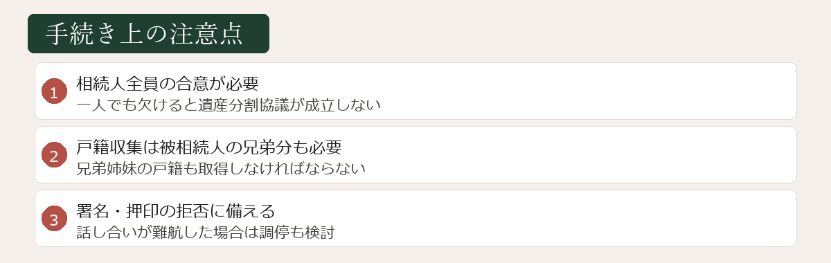 手続き上の注意点の図解
