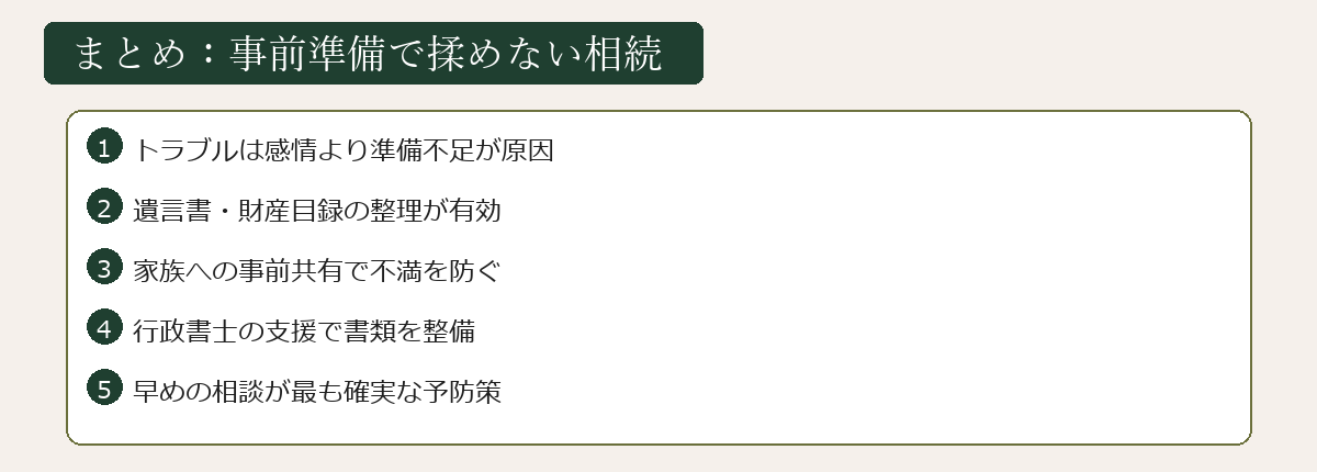 揉めない相続まとめ図