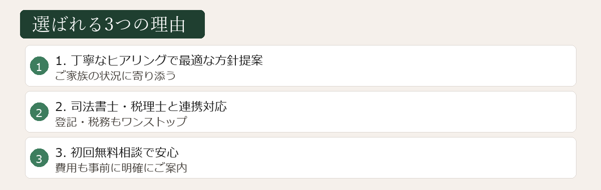 選ばれる3つの理由図