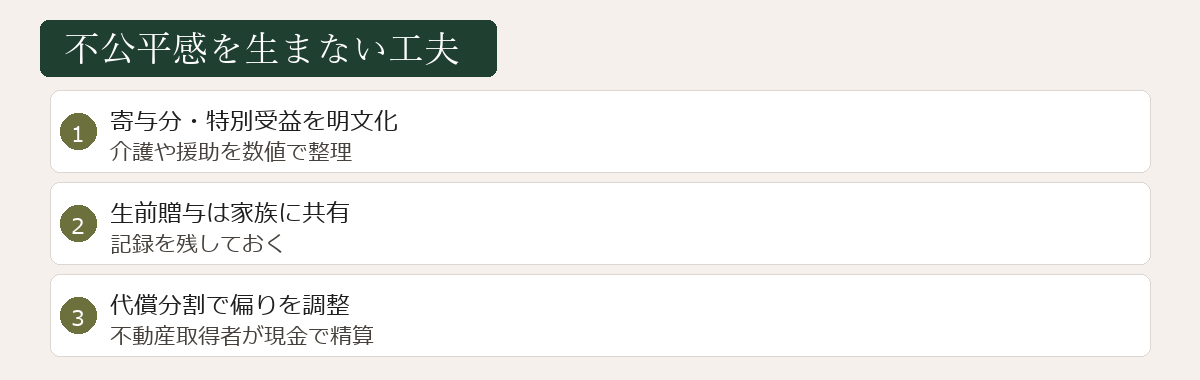 不公平感を防ぐ工夫図