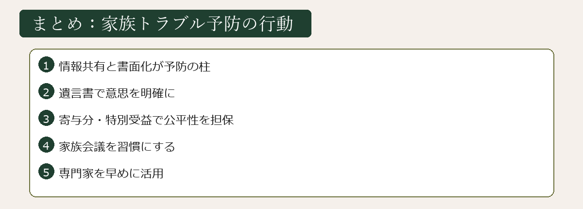 家族トラブル予防まとめ図