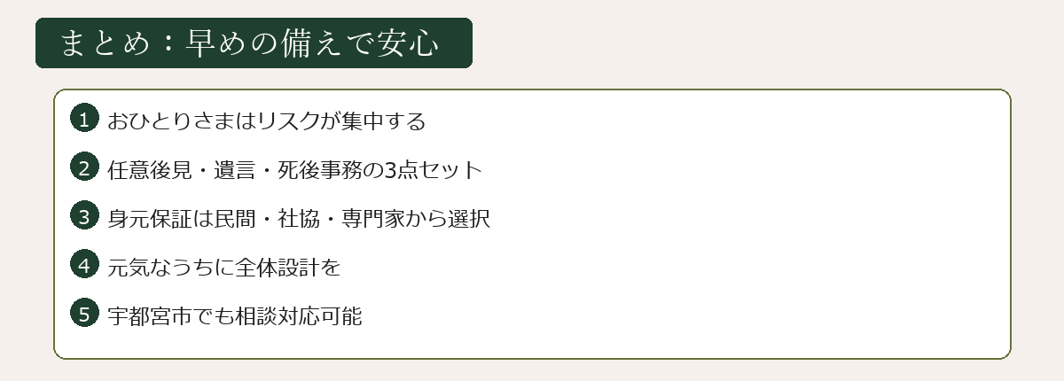 おひとりさま終活まとめ図