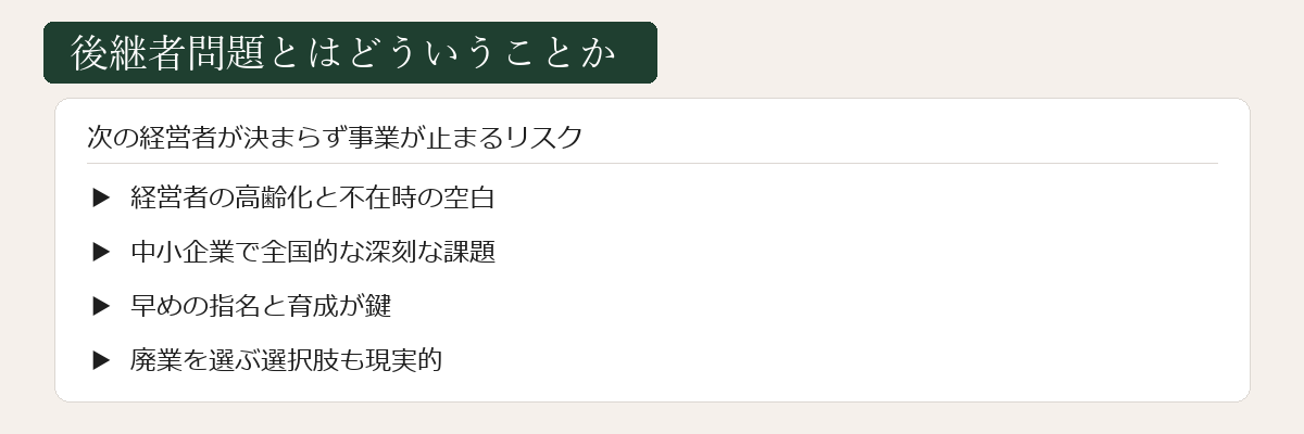 後継者問題とはの図解