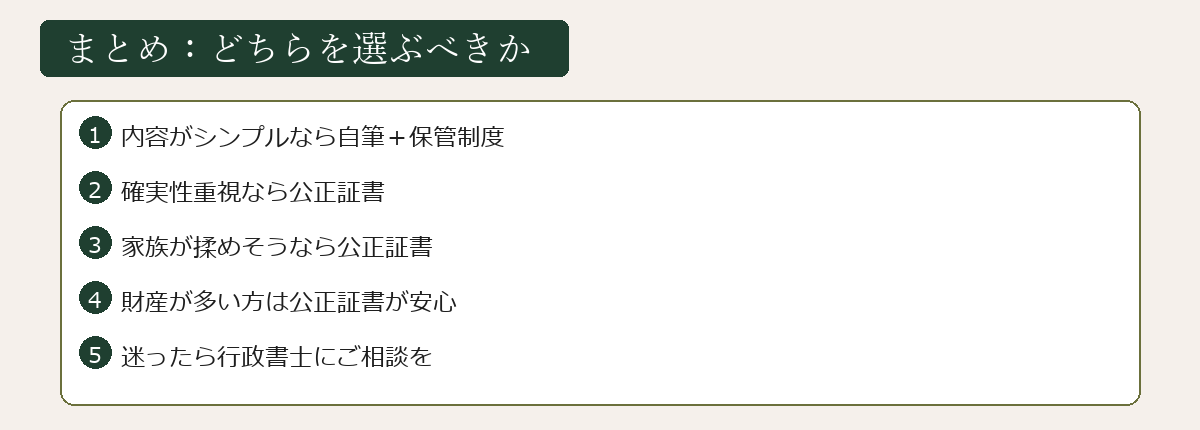 どちらを選ぶべきかのまとめ