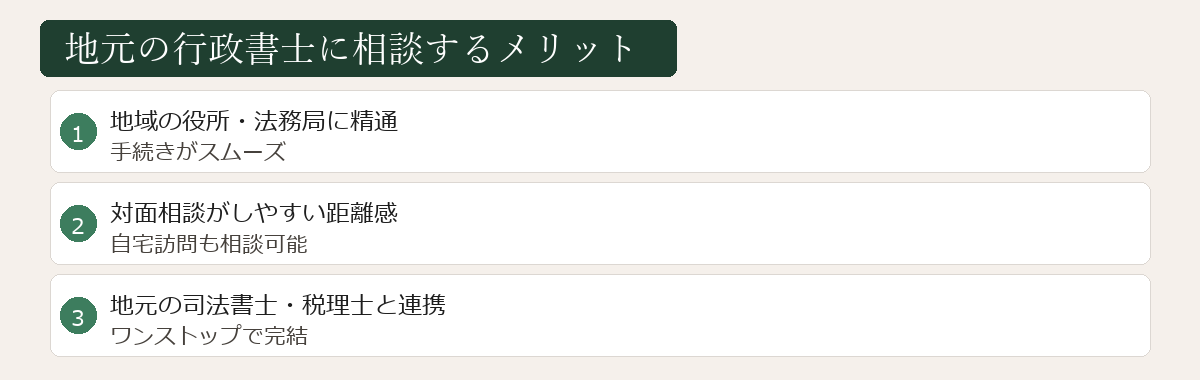地元の行政書士に相談するメリット