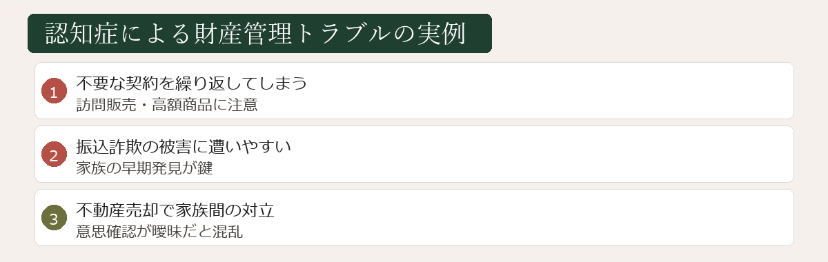 認知症による財産管理トラブル