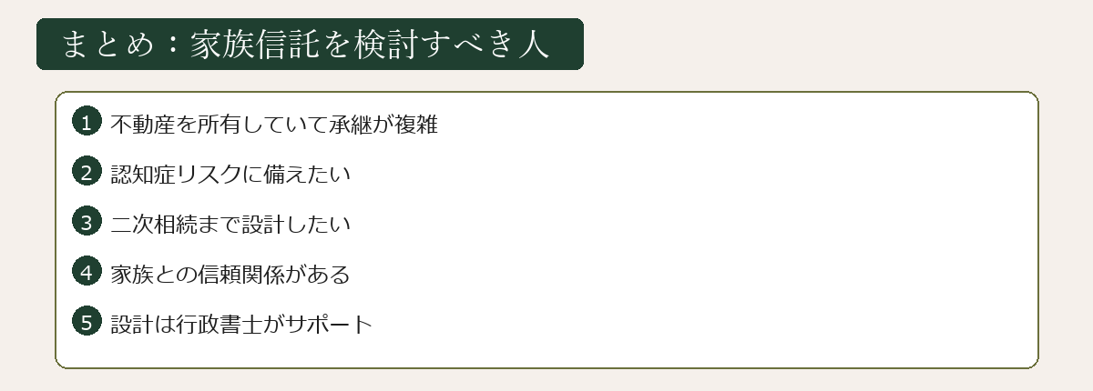 家族信託を検討すべき人