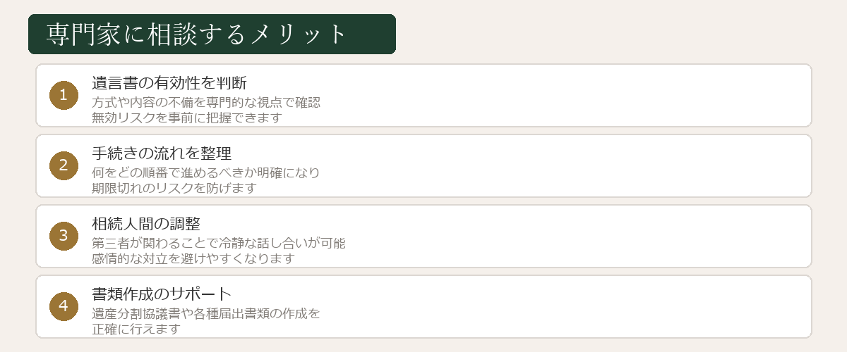 専門家に相談するメリットの図