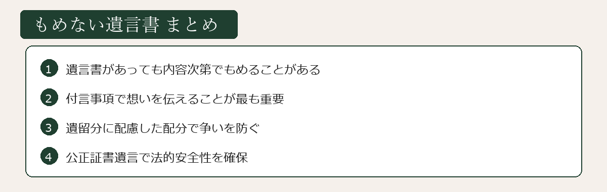 もめない遺言書まとめ図