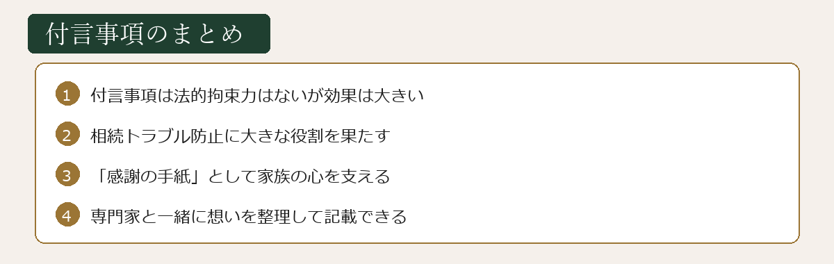 付言事項のまとめ図