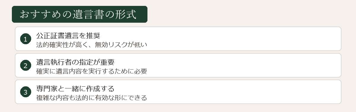 おすすめの遺言書形式の図解
