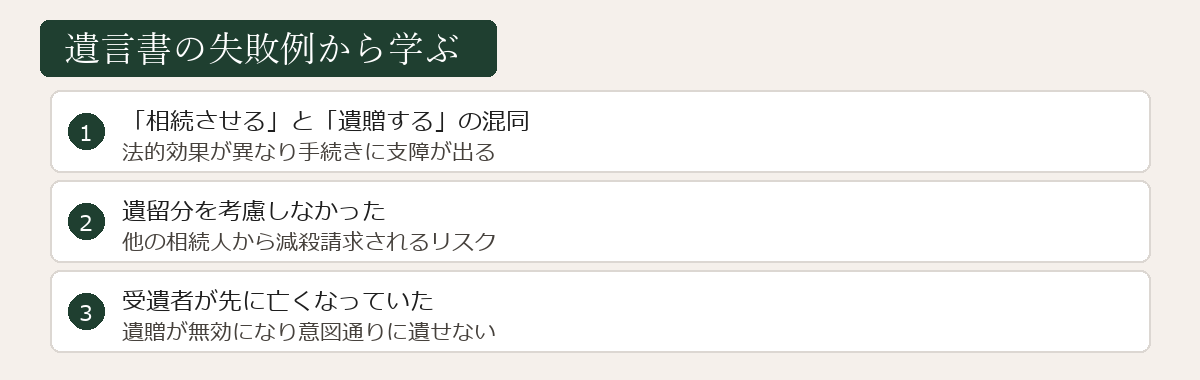 遺言書の失敗例から学ぶ図解