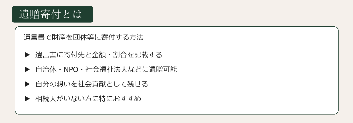 遺贈寄付とは何かを説明する図解