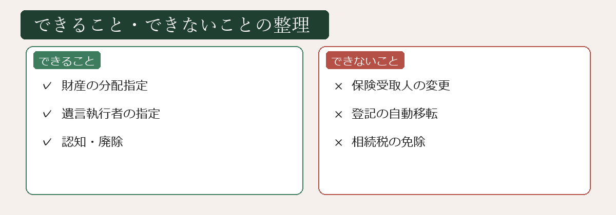 できること・できないことの整理図